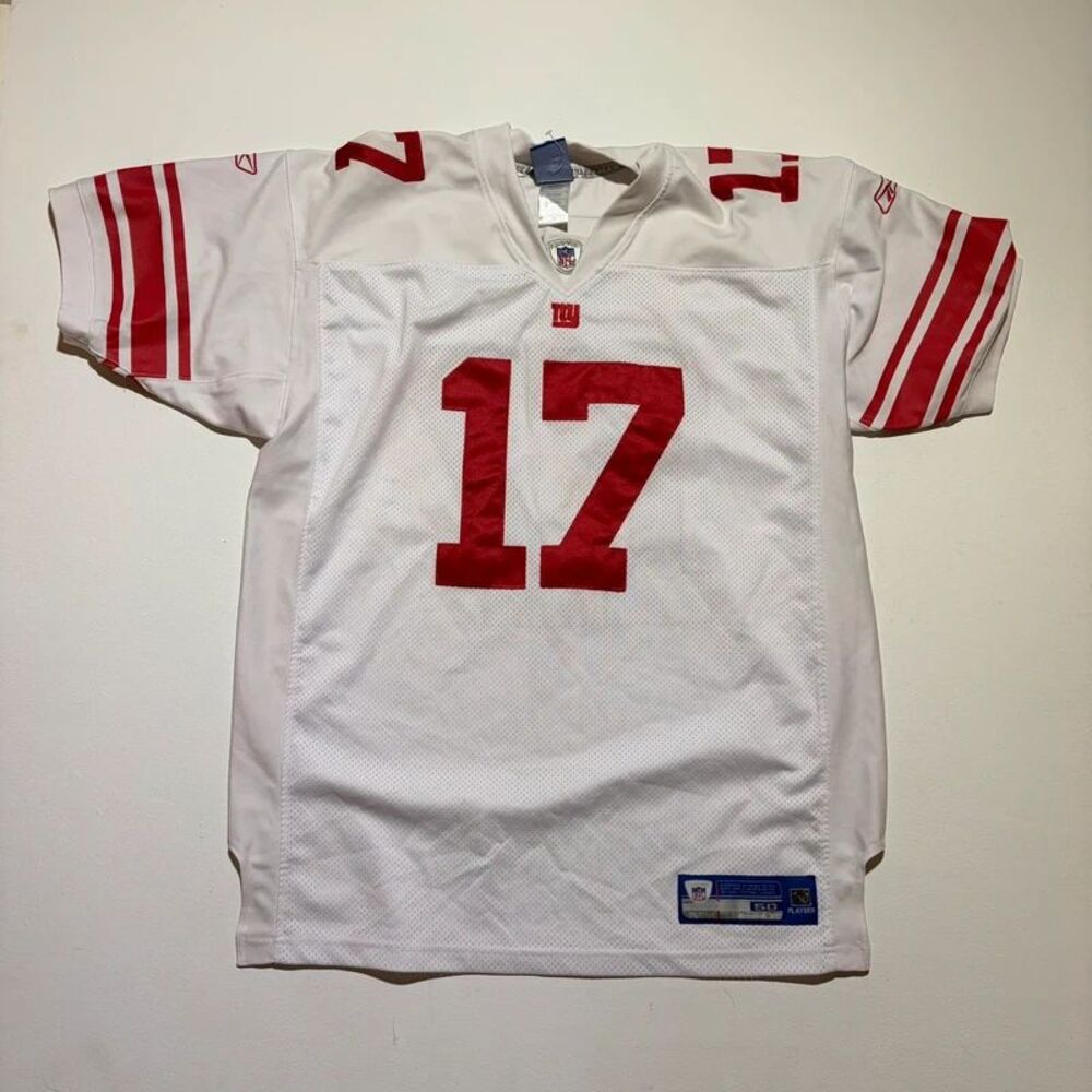 New York Giants White and Red Plaxico Burress Jersey